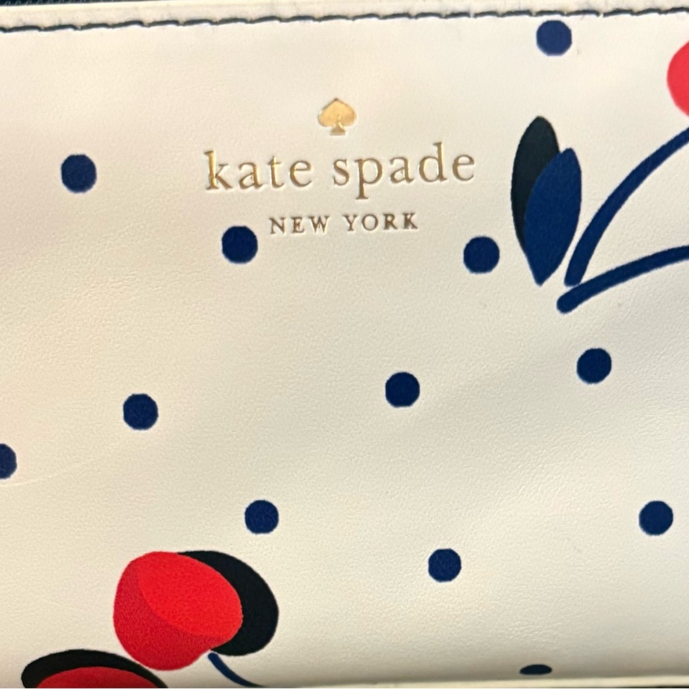 Kate Spade White Zipper Pouch with Cherry Print - Picture 8 of 8